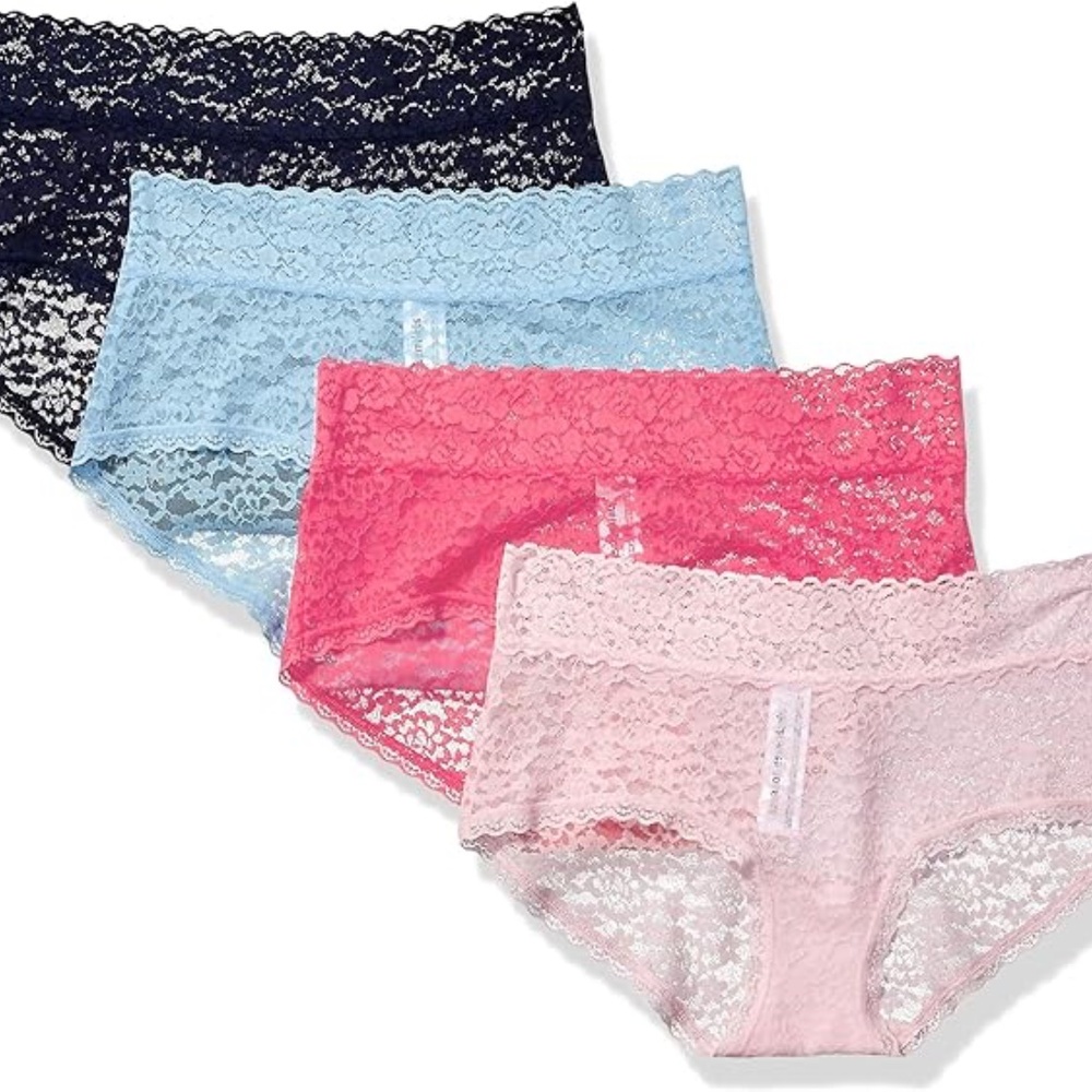 Lot of 12 pairs NEW Amazon Essentials Comfortable Lace Hipster panties, XS